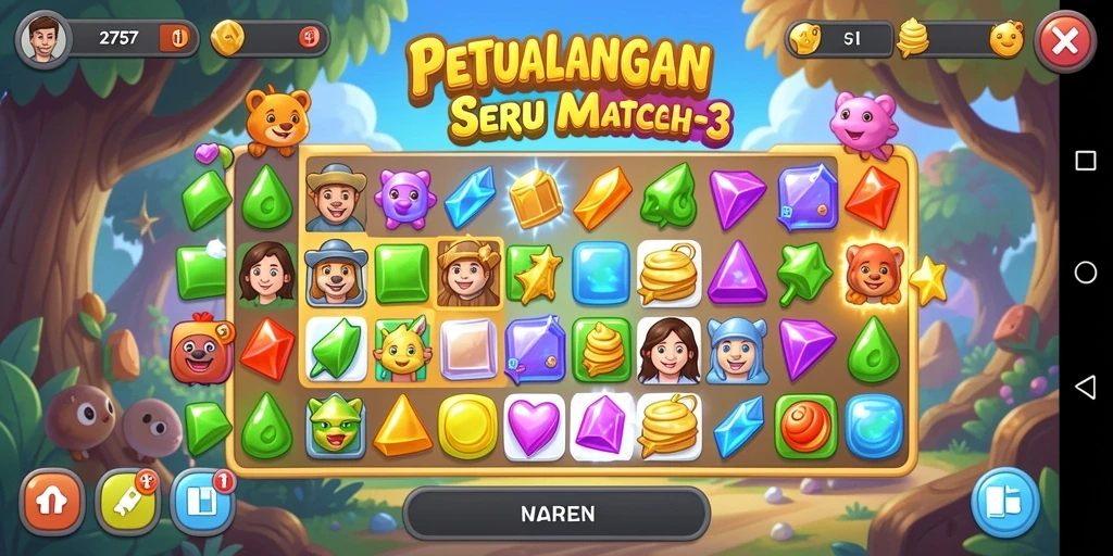 Tampilan menarik gameplay 2757 dengan kombinasi warna cerah.