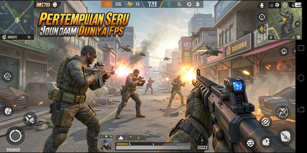 Tangkapan layar menunjukkan aksi menegangkan dalam <strong>AMS789</strong> dengan gameplay FPS yang intens.