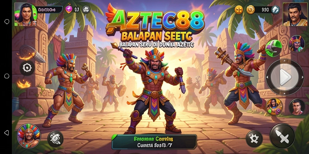 Gameplay menegangkan AZTEC88 dengan mobil balap yang melaju kencang.