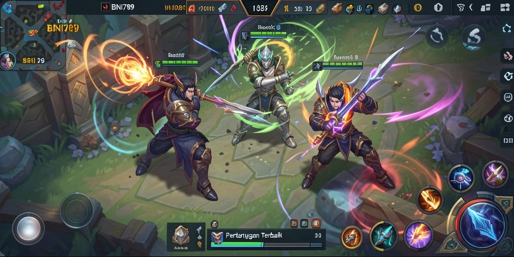 Tangkapan layar gameplay MOBA yang mendebarkan dan penuh aksi.
