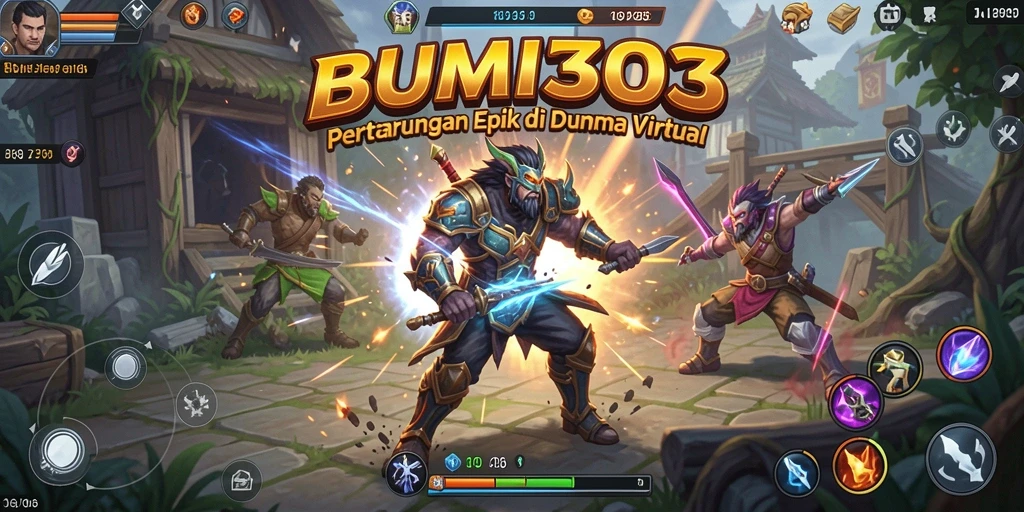 Gameplay dinamis dan seru dalam BUMI303 menunjukkan pertarungan yang intens.