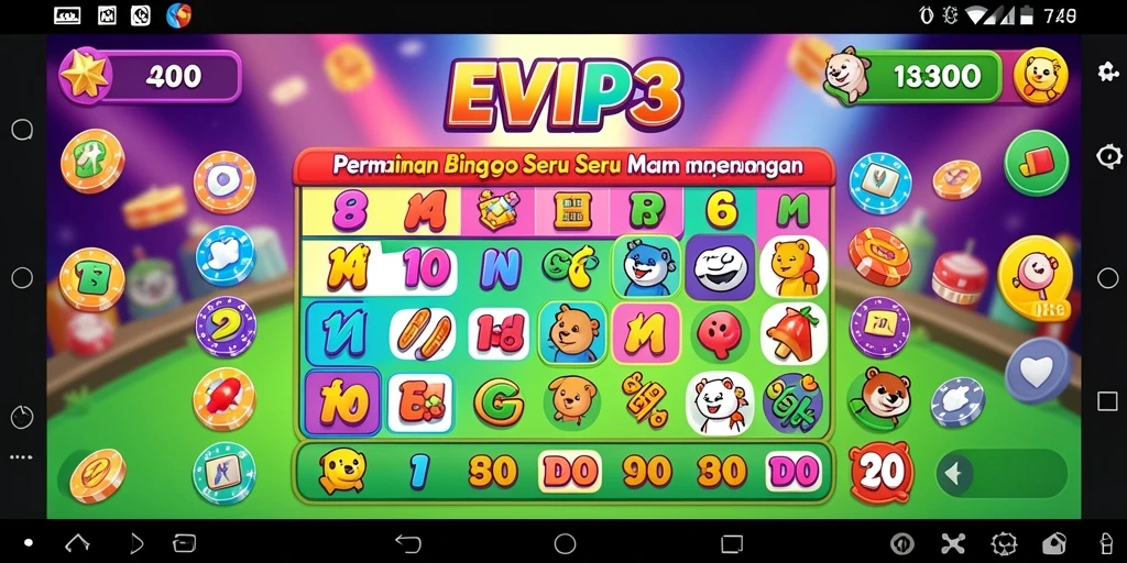 Tampilan gameplay EVIP3 yang seru dan interaktif dalam permainan Bingo.