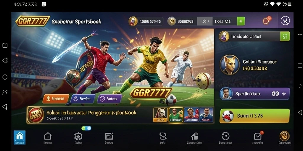 Tampilan utama GGR7777 yang menunjukkan taruhan olahraga dalam aplikasi.