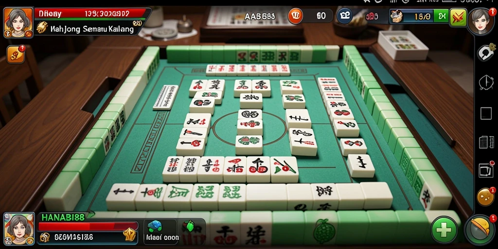 Screenshot gameplay HANABI88 menampilkan tingkat keseruan bermain Mahjong.
