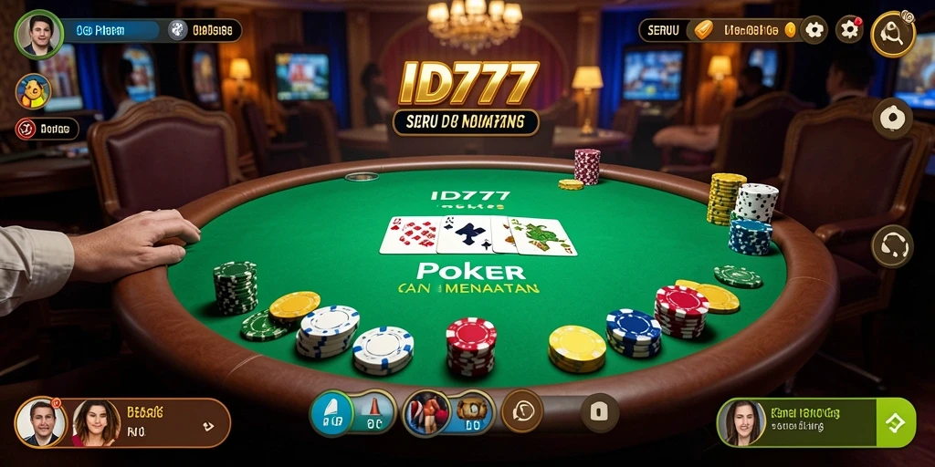 Tampilan gameplay poker seru di ID777 dengan grafis menawan.