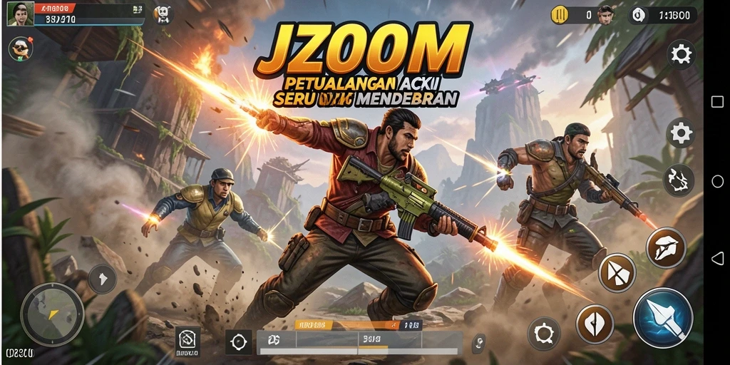 Screenshot J200M yang menunjukkan aksi mendebarkan di game.