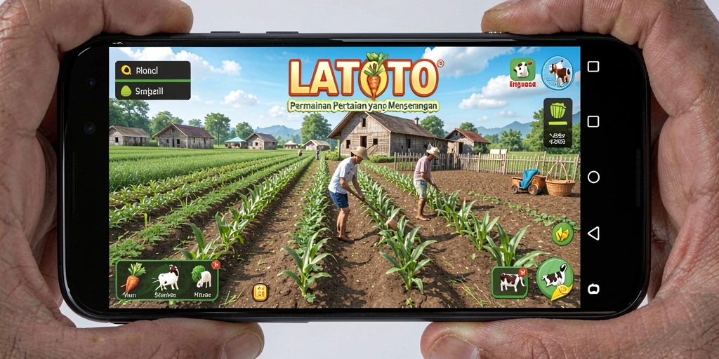 Gameplay LATOTO yang menampilkan aktivitas pertanian yang seru.
