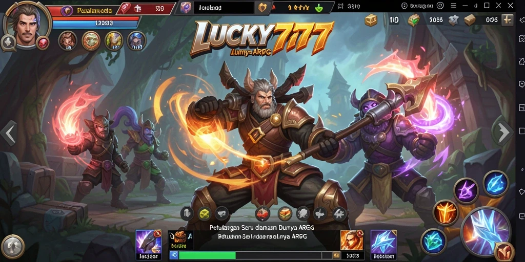 Screenshot gameplay ARPG penuh aksi dari LUCKY777.