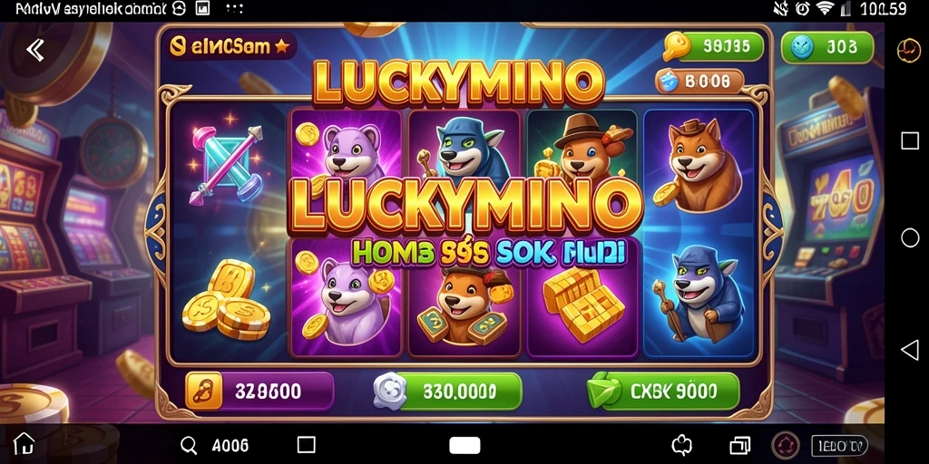 Tampilan gameplay menarik dari LUCKYMINO dengan efek visual yang mengesankan.