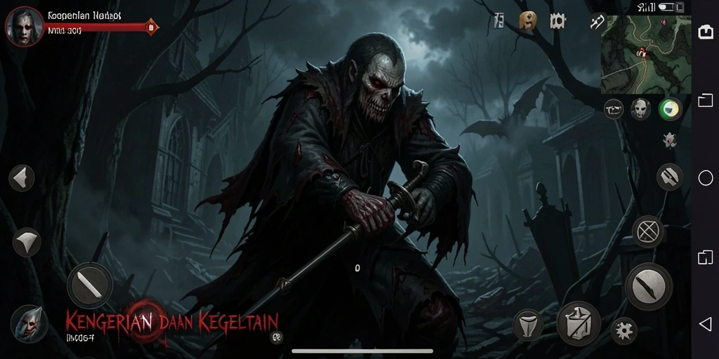 Screenshot gameplay N06 menunjukkan suasana mencekam di lokasi angker.