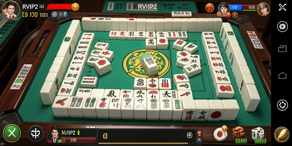 Tampilan menarik dari gameplay Mahjong di RVIP2 yang memukau.