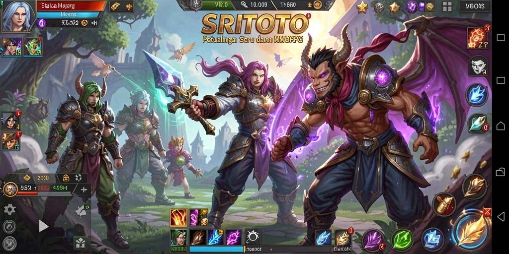 Screenshot menampilkan aksi seru dalam gameplay MMORPG SRITOTO.
