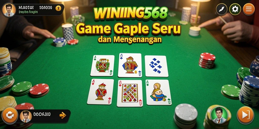Tampilan gameplay seru dalam WINNING568, nikmati permainan Gaple yang menantang.