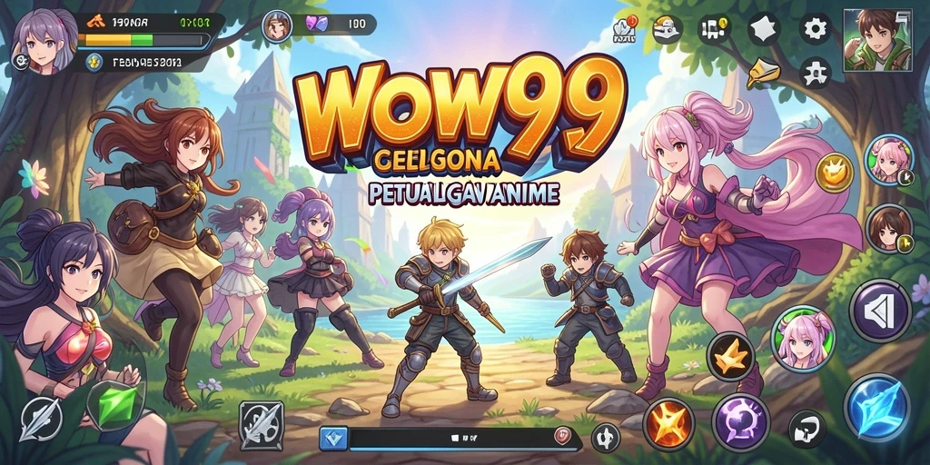 Screenshot gameplay WOW99 menampilkan aksi anime yang seru dan karakter yang dinamis.