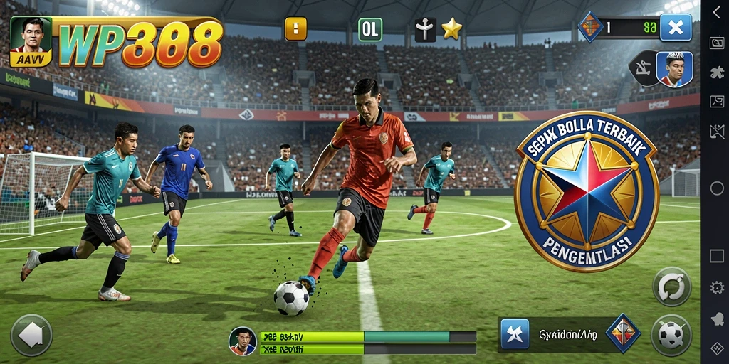 Tampilan gameplay sepak bola yang dinamis dan menarik di WP888.